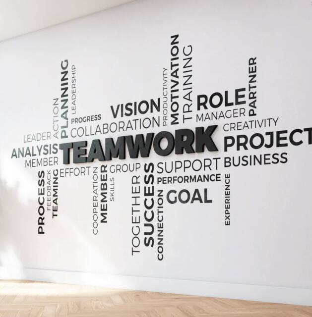 3D Teamwork Cluster, Office Wall Decor, Wall Art - image 1
