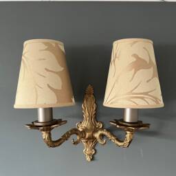 Zoffany Damask Pale Gold Silk - Small Handmade Candle Clip Lampshade For Wall Lights/Chandeliers
