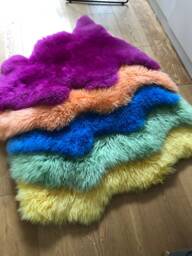Pride, Rainbow, Bright Colours , Sheepskin Rug, Chair Cover, Bed Throw, Fur, Interior Design, Home Decor, Working From - thumbnail 1