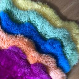 Pride, Rainbow, Bright Colours , Sheepskin Rug, Chair Cover, Bed Throw, Fur, Interior Design, Home Decor, Working From - thumbnail 3