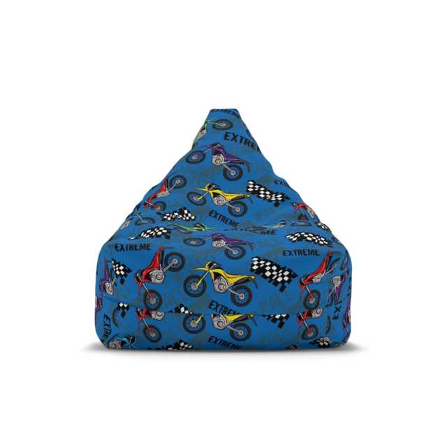 Kids Bean Bag Chair Cover Motorbike Motocross - image 1