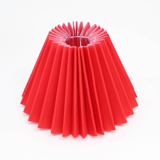 Handmade Red Pleated Lampshade Fabric & Acrylic, 110-240V - image 1