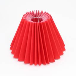 Handmade Red Pleated Lampshade Fabric & Acrylic, 110-240V