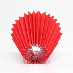 Handmade Red Pleated Lampshade Fabric & Acrylic, 110-240V - thumbnail 3