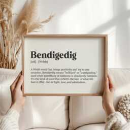 Bendigedig Print - Welsh Word Art For Joy Uplifting Wall Decor Brilliant/Outstanding Definition Celtic Gift Positivity Lovers - thumbnail 3