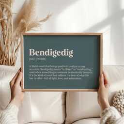 Bendigedig Print - Welsh Word Art For Joy Uplifting Wall Decor Brilliant/Outstanding Definition Celtic Gift Positivity Lovers - thumbnail 2