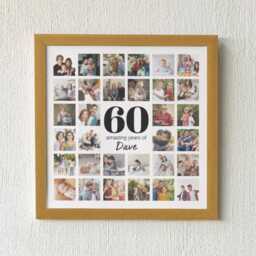 60Th Birthday Gift Personalised Photo Frame Collage Custom Family Print Wall D??cor Milestone Keepsake Decoration Art - thumbnail 3