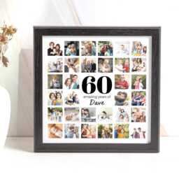 60Th Birthday Gift Personalised Photo Frame Collage Custom Family Print Wall D??cor Milestone Keepsake Decoration Art - thumbnail 2