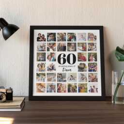 60Th Birthday Gift Personalised Photo Frame Collage Custom Family Print Wall D??cor Milestone Keepsake Decoration Art - thumbnail 1