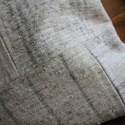 50cm - 20Inch Vintage Kilim Patchwork Cushion Cover Handwoven - Modern Assembly White Cream Grey Checks - thumbnail 3
