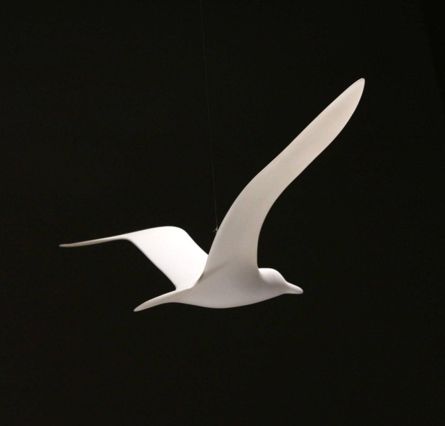 Seagull Mobile Sculpture By John Perry 14In Wingspan Upwing Soaring Version. Signed - image 1