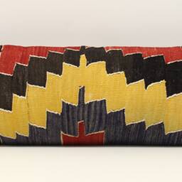 Handmade King Kilim Pillow Cover, 12x48 Inch, Vintage Lumbar Cushion - thumbnail 2