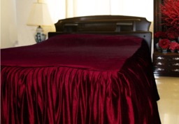 Velvet Bedspread, Bedding, Ruffled Queen Bed Spread, King Coverlet, Custom Ruffle Spread Duvet Cover Housewarming Gift - thumbnail 1