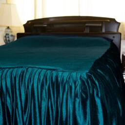 Velvet Bedspread, Bedding, Ruffled Queen Bed Spread, King Coverlet, Custom Ruffle Spread Duvet Cover Housewarming Gift - thumbnail 2