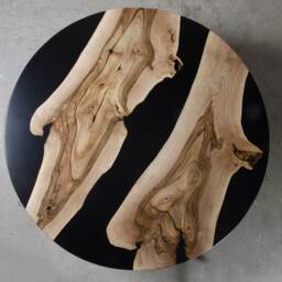 Round Walnut Table For Living Room, Custom Coffee The Hotel Reception, Luxury Touch Furnishing New Home - thumbnail 3