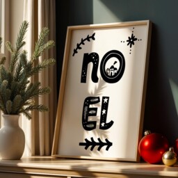Christmas Prints - Scandinavian Wall Art Noel Seasonal Minimalist Print Sign Decor Norwegian Folk Swedish - thumbnail 2