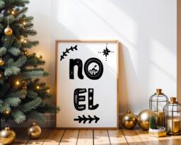 Christmas Prints - Scandinavian Wall Art Noel Seasonal Minimalist Print Sign Decor Norwegian Folk Swedish - thumbnail 1