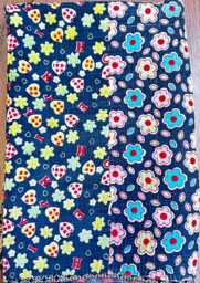 Vintage Handmade Kantha Stitch Sofa Throw - Beach Camper Van Quirky Colours Black Red Floral - thumbnail 1