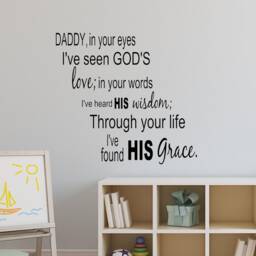 Nursery Wall Decal - Daddy in Your Eyes I've Seen God's Love Inspirational Baby's Room Decor Quotes Vwaq 1607 - thumbnail 1