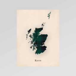 Clan Keith Scottish Tartan Map - Of Scotland Family Wall Decor, Ready To Hang - thumbnail 2