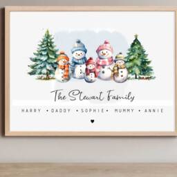 Personalised Christmas Gift - Snowman Family Print, Our Gift, Xmas Printed Digital Download, Festive Decor - thumbnail 2