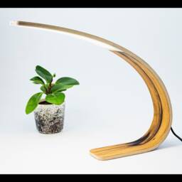 Malsimpla Handmade Wooden Bedside Lamp 1500 Lumen, 29 X 25 9 cm, Cct, Warm White, 2700K, Cool 6200K, Ebony - thumbnail 2