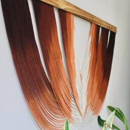 Large Macrame Wall Hanging- Dip Dye Tapestry Fibre Art- Textile Bedroom Decor- Boho Christmas Decor - thumbnail 2