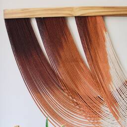 Large Macrame Wall Hanging- Dip Dye Tapestry Fibre Art- Textile Bedroom Decor- Boho Christmas Decor - thumbnail 3