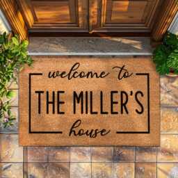 Monogrammed Door Mat - Personalized Initial & Name Welcome Monogram Doormat Wedding Or Housewarming Gift Durable Front Rug - thumbnail 3