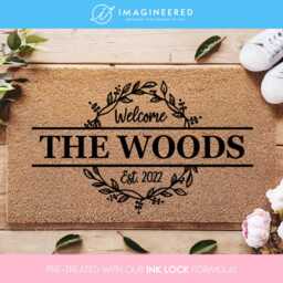 Monogrammed Door Mat - Personalized Initial & Name Welcome Monogram Doormat Wedding Or Housewarming Gift Durable Front Rug - thumbnail 4