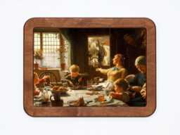 One Of The Family Frederick George Cotman Farm Dining Room Kitchen Country House Children Horse Painting Wooden Framed Art Print - thumbnail 1