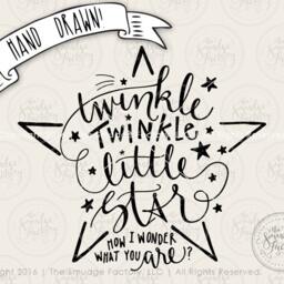 Star Printable File, Twinkle Little Star, Baby Nursery Diy Wall Art Print Clipart Download, Art, Graphic Overlay - thumbnail 3
