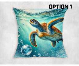 Sea Turtle Canvas Cushion Cover Coastal Ocean Decor - thumbnail 1