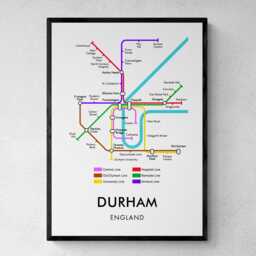 Durham Tube Map Print, Underground Street Wall Art Gifts - thumbnail 1