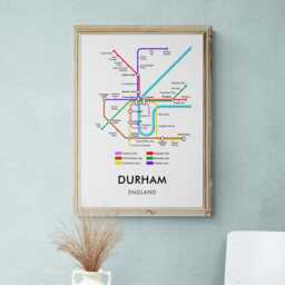 Durham Tube Map Print, Underground Street Wall Art Gifts - thumbnail 2