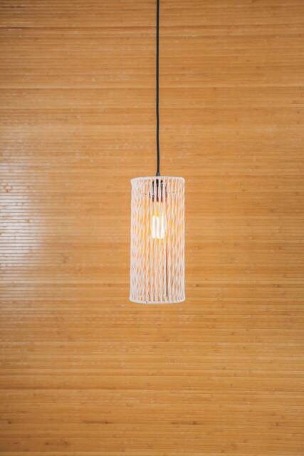 Modern Woven Cotton Pendant Light, Rustic Plug-In Ceiling Lamp - image 1