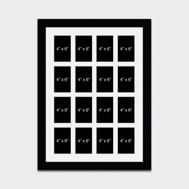 Large Multi Photo Picture Frame - Holds 16 4x6 Photos in A 33mm Black Wood - image 1