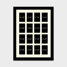 Large Multi Photo Picture Frame - Holds 16 4x6 Photos in A 33mm Black Wood - thumbnail 2