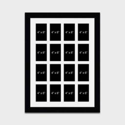 Large Multi Photo Picture Frame - Holds 16 4x6 Photos in A 33mm Black Wood - thumbnail 1