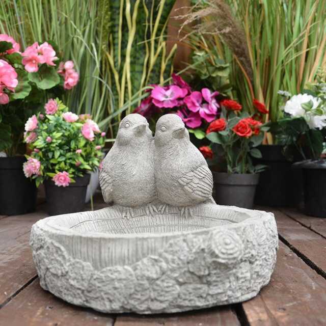 Discount Garden Statues Floor Level Stone Birdbath/Bird Feeder - image 1