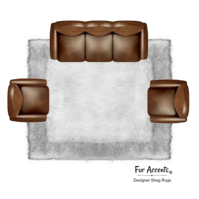 Plush Faux Fur Area Rug - White Shaggy Sheepskin, Handmade in Usa - image 1