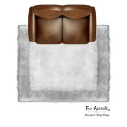 Plush Faux Fur Area Rug - White Shaggy Sheepskin, Handmade in Usa - thumbnail 3