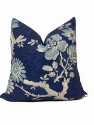 Thibaut Claudette Heritage Collection Navy Cushion Cover Pillow Double Sided - thumbnail 1