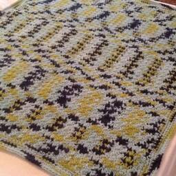 Handmade Crochet Baby Blanket, Acrylic Yarn, Shower Gift - 36x33 - thumbnail 2