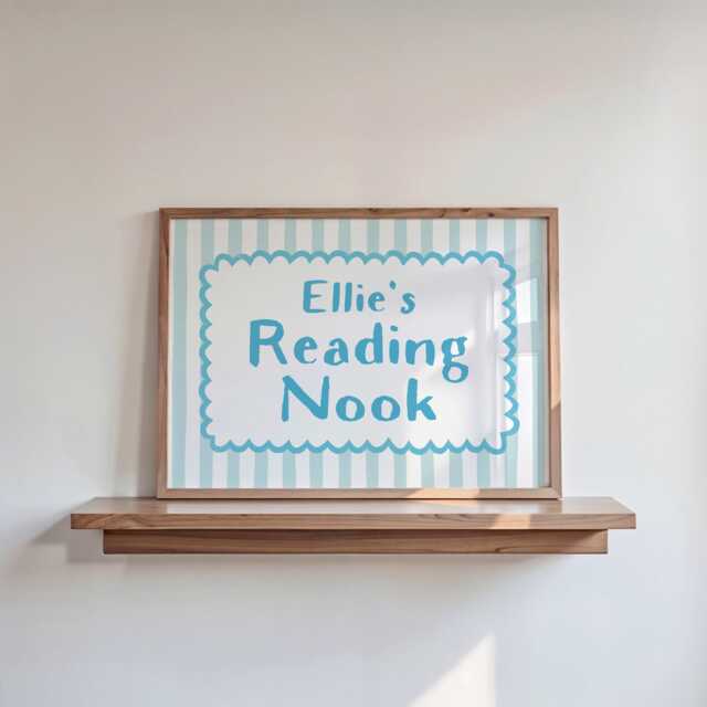 Personalised Reading Nook Print, Gift For Readers, Book Wall Art, Kids Room Decor, Bookish Prints, Custom Poster/Unframed - image 1