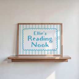 Personalised Reading Nook Print, Gift For Readers, Book Wall Art, Kids Room Decor, Bookish Prints, Custom Poster/Unframed - thumbnail 1