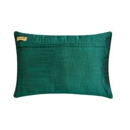 Decorative Oblong/Lumbar Rectangle Throw Pillow Covers Accent Couch Bed 12x16 Silk Pillows Pearl Embroidered - Royal Queen Gardens - thumbnail 3