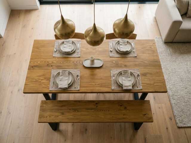 Farmhouse Light Oak Dining Table, Solid Wood - Handmade Custom-Built 80-240cm, Made in Somerset UK Free Delivery - image 1