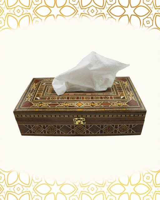 Wooden Tissues Box, Tissue Box, Inlaid With Mother Of Pearl, Kleenex Bathroom Decor, Mosaic Tissue Box Cover, Marquetry - image 1