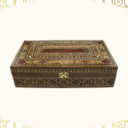 Wooden Tissues Box, Tissue Box, Inlaid With Mother Of Pearl, Kleenex Bathroom Decor, Mosaic Tissue Box Cover, Marquetry - thumbnail 2